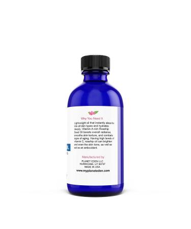 Planet Eden 100% Organic Cold Pressed Pure Rosehip Oil - (2 oz) Sun Damage Fine Lines Dry Skin  - Buy Online on GoSupps.com