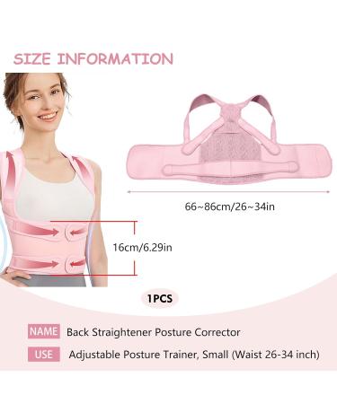 Back Brace and Posture Corrector for Women and Men Back Straightener Posture Corrector Scoliosis and Hunchback Correction Back Pain Spine Adjustable Corrector(Pink L Waist 26-34 inch) - Buy Online on GoSupps.com