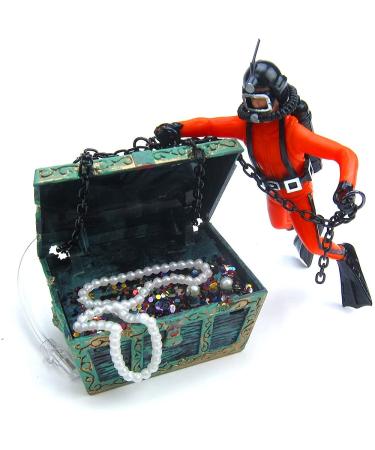 Mesee fish tank ornament decoration aquarium decoration action aquarium ornament diver treasure hunter terrarium decoration aquarium treasure chest divers aquarium decoration for fish tank ornament orange - Buy Online on GoSupps.com