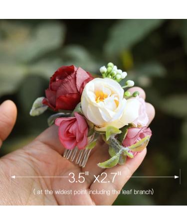 Fangsen Silver Wedding Roses Flower Hair Comb - Bridal Floral Hair Clip for Women and Girls - Buy Online on GoSupps.com