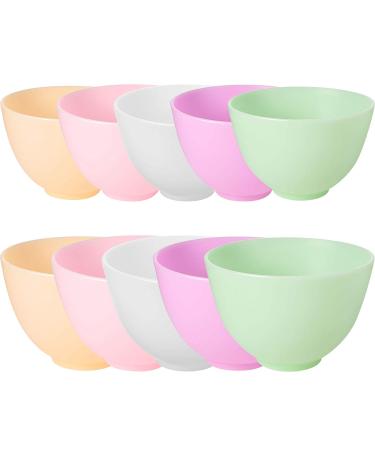 10 Pieces Silicone Bowl Facial Mask Mixing Bowl DIY Face Mask Bowl for Home Use, Facial Mask, Mud Mask and Other Skincare Products (Medium and Small)