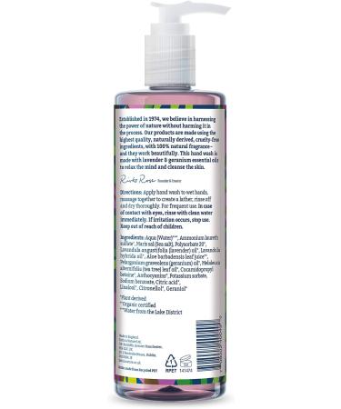 Faith In Nature Lavender Geranium Hand Wash 400ml | Vegan, Cruelty-Free, No SLS or Parabens - Buy Online on GoSupps.com