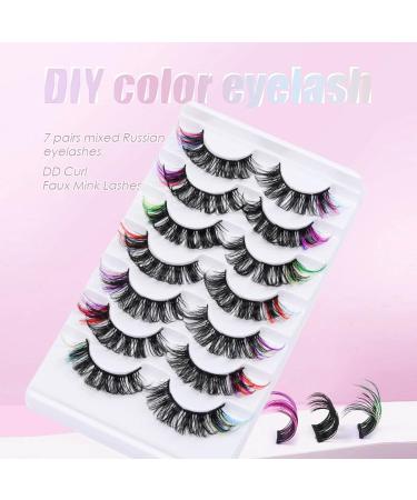 Shop Uranian False Eyelashes Cluster Colored Fluffy Faux Mink Lashes - Dramatic Individual Volume for Women & Girls - Buy Online on GoSupps.com