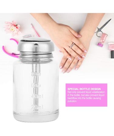 Nail Polish Remover Pump 80ml Glass Professional Press Down Pump Dispenser One-Touch Refillable Nail Art Remover Dispenser for Alcohol Acetone Nail Polish Remover Toner squeeze bottle - Buy Online on GoSupps.com