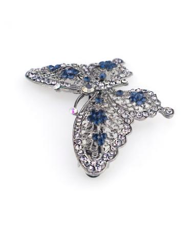 AKOAK Blue Crystal Butterfly Hairpin - Fashion Headwear Barrette Clip - Buy Online on GoSupps.com