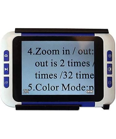 Portable Digital Magnifier Portable Video Magnifier 2x-32x Zoom 3.5" Electronic Reading Aid with Foldable Handle Freeze Multiple Color for Elderly in Reading Writing