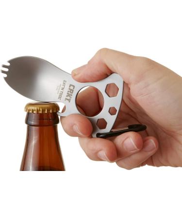 CRKT Eat'N Tool Outdoor Spork Multitool - Durable & Lightweight for Camping, Hiking, Backpacking - Silver Carabiner 9100C - Buy Online on GoSupps.com