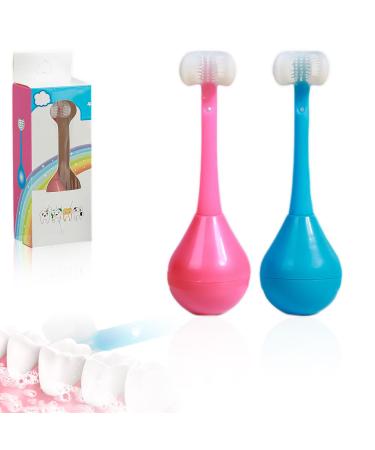 Koyeil Three -page children's toothbrush three -sided toothbrush with soft hair effective all -round design deep and thorough cleaning of teeth and gums soft and gentle (2PCs)