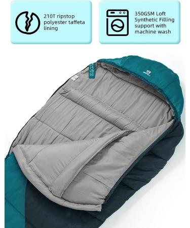 Bessport Mummy Sleeping Bag | 3-4 Season Extreme Cold Weather Adult Sleeping Bag | Ideal for Hiking, Travel, Outdoor Activities | Washable | 32-blue&grey - Buy Online on GoSupps.com
