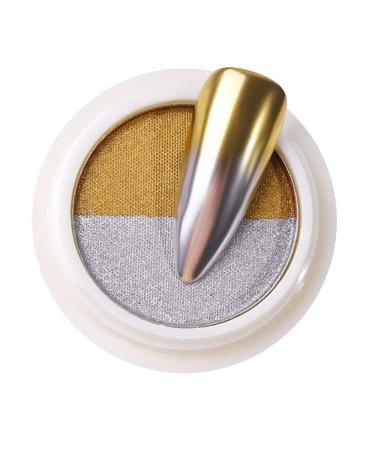 Shogpon Nail Glitter - Super Glossy Mirror Chrome Powder for Manicure & Nail Art - Gold & Silver Sparkle | Premium Glitter Decoration - Buy Online on GoSupps.com