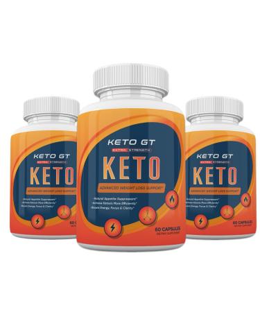 (3 Pack) Official Keto GT Advanced Weight Loss Formula, Keto GT Pills - 180 Capsules, 3 Months Supply