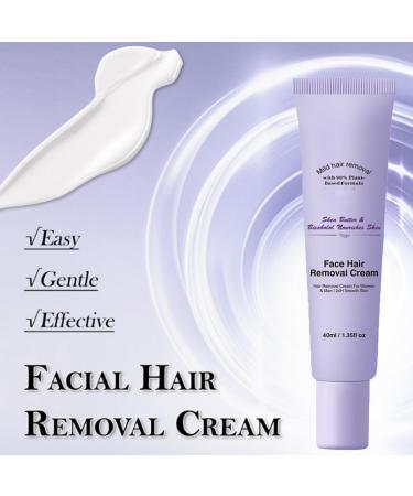 FLLUOUZH Facial Hair Removal Cream Painless Facial Gentle Hair Removal Cream for Face and Body Painless Formula Lasting Smooth Skin Instant 40ml+5ml 2 Set - Buy Online on GoSupps.com