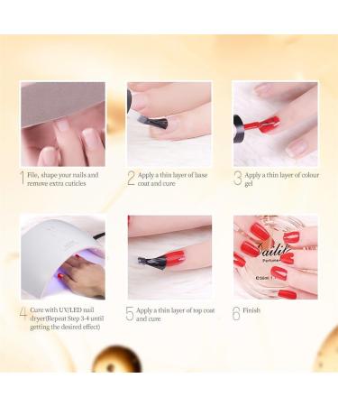 Vishine Base Coat & No wipe No clean Top Coat UV LED Gel Nail Polish Soak Off Varnish Set 8ml Base Top Coat 8ml - Buy Online on GoSupps.com