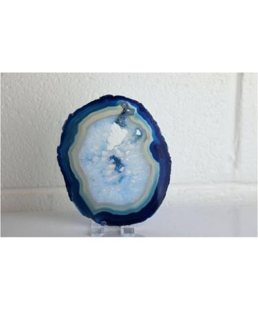 Collection 15cm Large Blue Agate Slice Geode Polished Crystal Quart - Buy Online on GoSupps.com