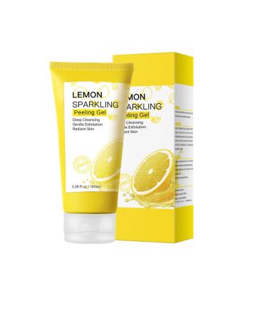 Lemon Exfoliating Gel Natural Lemon Peeling Gel Face Scrub Exfoliating Peeling Gel Deep Cleansing Moisturizing Facial Exfoliator Face and Body Exfoliating Scrub Gel For All Skin Types