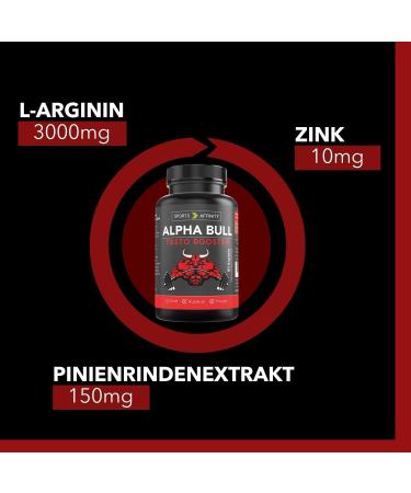 Buy Sports Affinity Alpha Bull - High-Dose L-Arginine + Zinc + Pine Bark Extract - Natural Vegan 80 Capsules for Physical Stress Relief - Buy Online on GoSupps.com