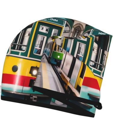 Lisbon Tram Coral Velvet Dry Hair Cap | Unisex Wet Towel Wrap for Bathroom Pool Beach - Ideal Accessory - Buy Online on GoSupps.com