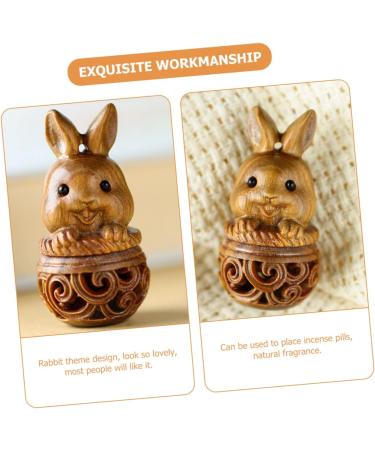 Minkissy 4-Piece Sandalwood Necklace Trailer Set | Essential Oil Ring & Rabbit Holder | Chinese Dcor Jewelry & Fragrance Bracket - Buy Online on GoSupps.com
