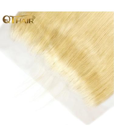QTHAIR 12A Russian Blonde #613 Transparent Lace Frontal - Body Wave Honey Blonde Straight Frontal 10 inch 130% Density - Pre Plucked Natural Hairline for Black Women - Buy Online on GoSupps.com