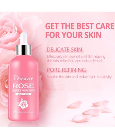 DISAAR BEAUTY Rose Ceramide Facial Toner Moisturizing Soothing Repair Pore Delicate Skin Essence 100ml / 3.38fl.oz - Buy Online on GoSupps.com