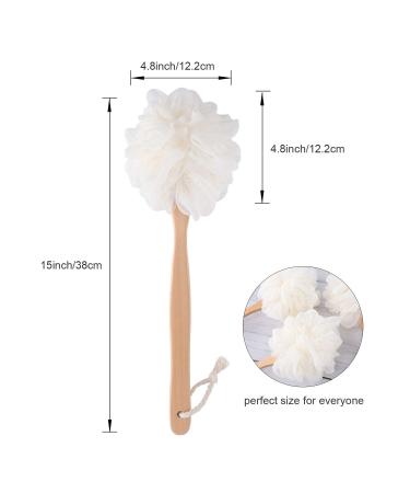 RASDDER Long Handle Bath Brush with Soft Mesh Loofah - Skin Exfoliating Shower Brush for Men and Women - Buy Online on GoSupps.com