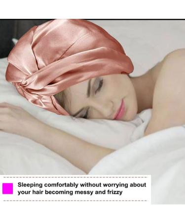 Adjustable Imitation Silk Bonnet Hair Wrap for Women - Light Coffee | Double Layer Soft Silk Night Cap for Sleeping, Washing & Makeup - 55cm-60cm - Buy Online on GoSupps.com