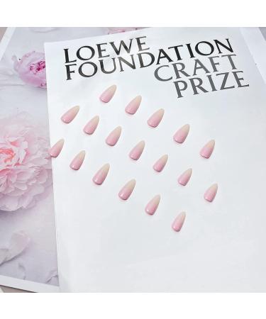 Gradient Stiletto Almond False Nails - 24Pcs Nude Pink Press on Nails with Nail Glue for Women - Buy Online on GoSupps.com