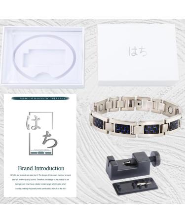 HAQI Titanium Magnetic Bracelet for Men | Magnetic Therapy Arthritis Bracelet with Strong Magnetism & Blue Carbon Fiber - International Shipping Available - Buy Online on GoSupps.com