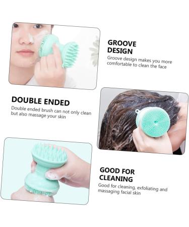 Ipetboom 1pc Three-in-one Bath Brush Face Scrubbers Face Exfoliator Brush Pore Scrubber Makeup Brushed Cleansing Shampoo Bath Scrubber for Body Scalp Shampoo Face Brush Triple Silica Gel 8.6x7cm Green - Buy Online on GoSupps.com