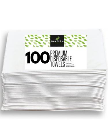 DAVELEN Disposable Large Luxury 100 Towels Spa and Salon Quality Softness for Guests  Clients | Hair  Face  Body Use | 100 pcs | Luxurious Comfort  Ecofriendly | Towels Size: 31.5  x 15