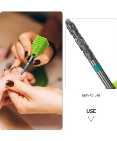 Baluue Nail Drill Bits Tungsten Steel Manicure Drill Bit Electric Pedicure Manicure Grinding Nail Art Tools for Manicure Pedicure Home Salon Green - Buy Online on GoSupps.com
