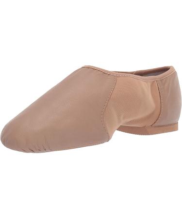 Bloch Dance Women's Neo-Flex Leather and Neoprene Slip On Split Sole Jazz Shoe 10 Tan
