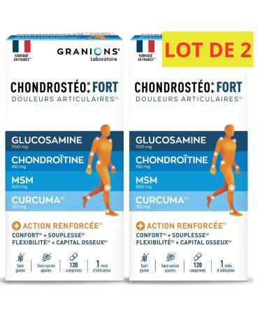 CHONDROSTEO GRANIONS + FORT JOINTS - Joints - Glucosamine Chondroitin MSM Harpagophytum Vitamin D3 - Flexibility Mobility - 120 Tablets - Made in France