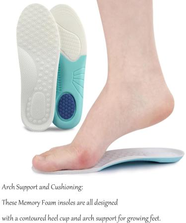 Kids Athletic Insoles with Arch Support - Slim & Lightweight Memory Foam Inserts for 12.5C-1.5Y - Buy Online on GoSupps.com