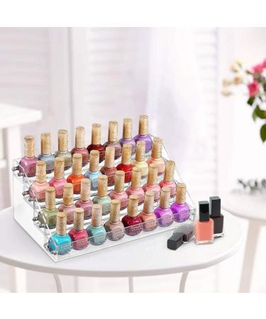 Wakects Nail Polish Organizer - 4 Tiers Transparent Makeup Rack Display | International Shipping Available - Buy Online on GoSupps.com