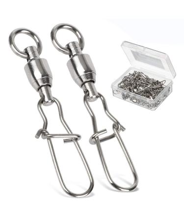 9tong ball bearing vertebrae fishing snap rolling vertebrae salt water stainless steel fishing vertebra barrel ball bearing snap fishing spin fishing accessories size 6+6 (110lb) 25 PCs