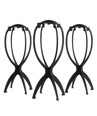 Dreamlover Wig Stand, Wig Head Stand for Multiple Wigs, Black, 3 Pack 14.2 Inch (Pack of 3) Black