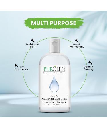 PUROLEO Vegetable Glycerin 8 Fl Oz/236 ML (Packed In Canada) Pure Glycerin for Face Skin and DIY Cosmetics USP Grade glycerin glycerine glycerin for face glycine vegetable glycerin for skin 236 ml (Pack of 1) - Buy Online on GoSupps.com