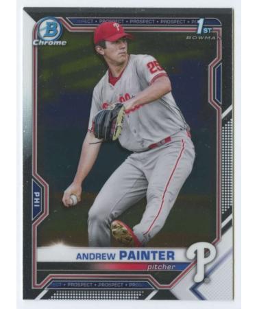 2021 Bowman Chrome Draft #BDC-10 Andrew Painter RC Rookie Philadelphia Phillies MLB Baseball Trading Card