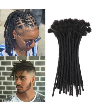 6 Inch 10 Strands Loc Extensions Human Hair 100% Handmade Permanent Dreadlock Extensions for Women Men Can Be Curled and Bleached Loc Extension with Needle(width 0.6cm natrual color) 6inch/10 strands 0.6cm1B