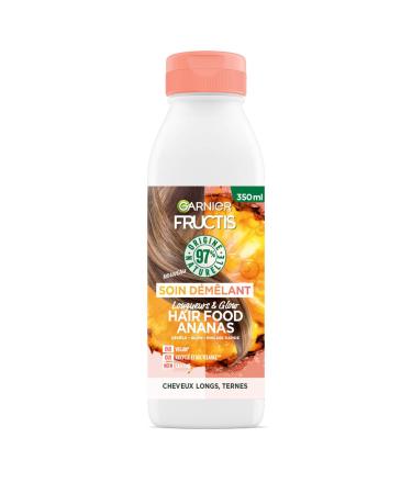 Garnier - Fructis Hair Food - Pineapple Lengths & Glow Detangling Conditioner - 97% Natural Origin Vegan Formula - For Long & Dull Hair - 350 ml