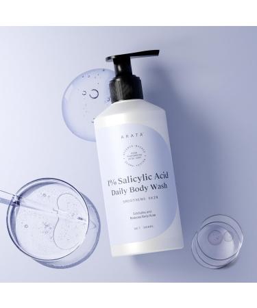 ARA_TA 1% Salicylic Acid Body Wash - Cleanses & Exfoliates Body Acne & Bumpy Skin | 300ml Shower Gel for All Skin Types - Buy Online on GoSupps.com