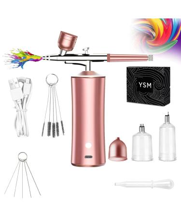 Wireless Set with Compressor Handheld Kit Auto Handheld Air Brush Guns Sets with 0.3mm Nozzle Portable Pink