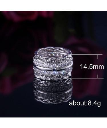 925 Sterling Silver Palace Retro Lace Ring with CZ Diamond - Size 7 | Eternal Engagement Wedding Jewelry - Buy Online on GoSupps.com