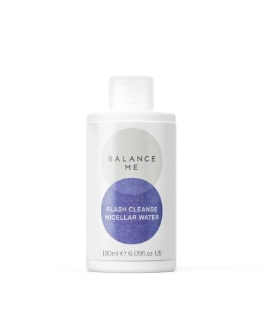Balance Me Flash Cleanse Micellar Water Vegan Facial Cleanser Easily Removes Dirt & Make-Up With Hyaluronic Acid & Peptides For All Skin Types Made In UK 180ml