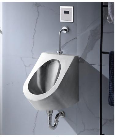 Wall-Mounted Stainless Steel Urinal Commercial High-Efficiency Induction Flushing Men's Urinal Bathroom Accessories Urinal with Infrared Automatic Flushing Valve Suitable - Buy Online on GoSupps.com