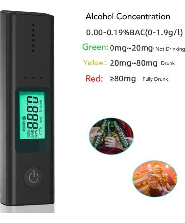 Portable Non-Contact Breathalyzer Alcohol Detector - Digital Breath Tester with 3 Color Indicators - Buy Online on GoSupps.com