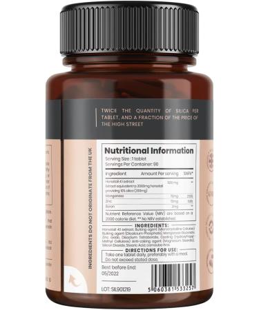 Double Strength Silica Complex 6 Month Supply - 2000mg Horsetail Extract x 180 Tablets (2 Bottles of 90) - Buy Online on GoSupps.com