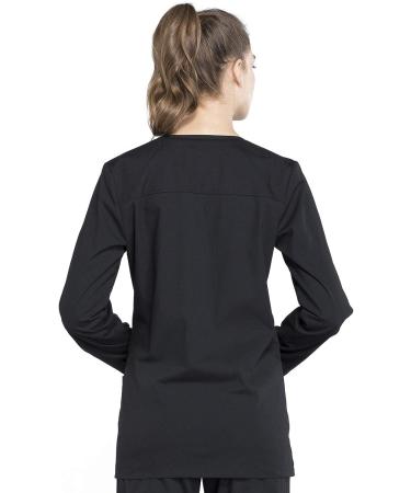 Women's Workwear Professional Snap Front Scrub Jacket - Soft Stretch Material - Medium, Black - WW340 - Buy Online on GoSupps.com