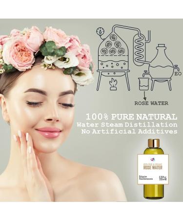 100% Pure Bulgarian Rose Water 6.76 oz | Organic Rosa Damascena Toner & Moisturizer Alcohol & Additives Free Skin & Hair Care - Buy Online on GoSupps.com